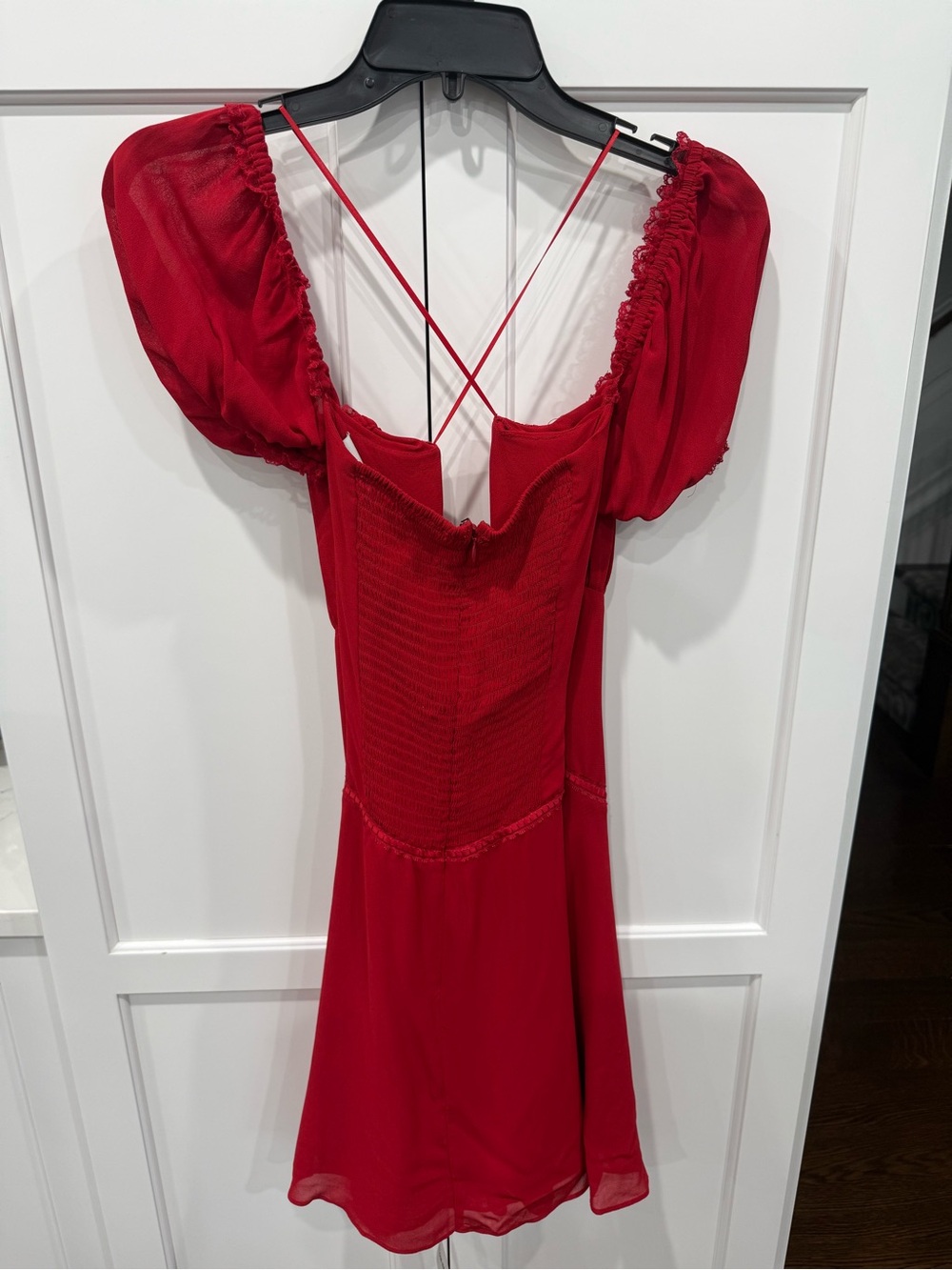 Reformation NWT Size 10 Onedine Mini Dress Color Lipstick $248 MSRP - Picture 5 of 7